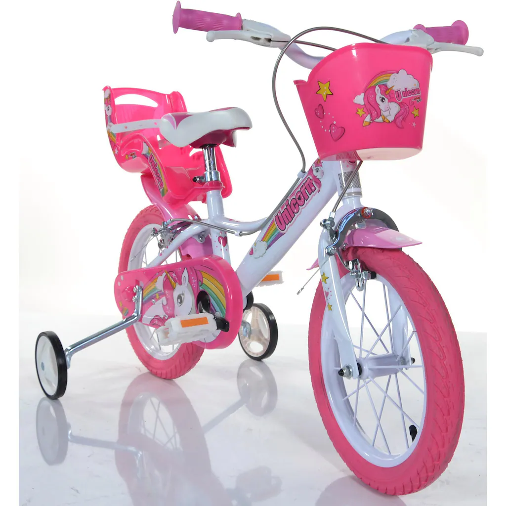 Dino Kinderfahrrad »Unicorn Einhorn« 1 Gang mit Stützrädern Korb und Puppensitz Neuheiten