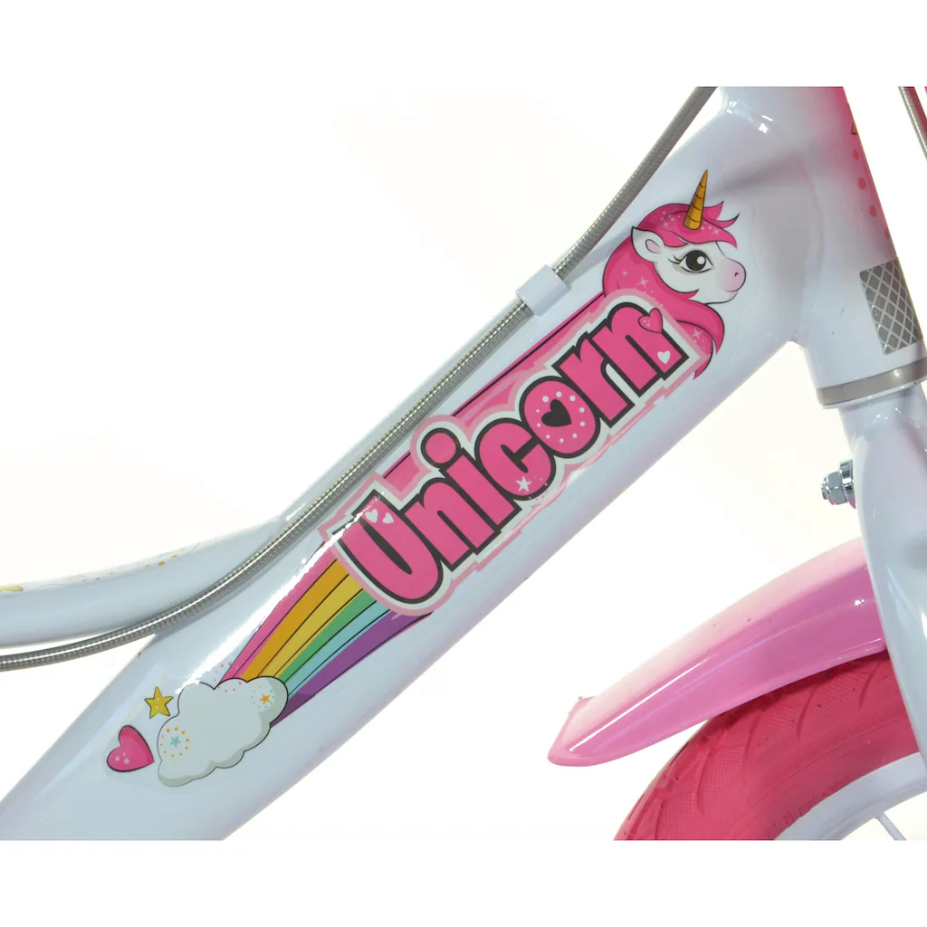 Dino Kinderfahrrad »Unicorn Einhorn 12 Zoll« 1 Gang mit Stützrädern Korb und Puppensitz Tiefpreis