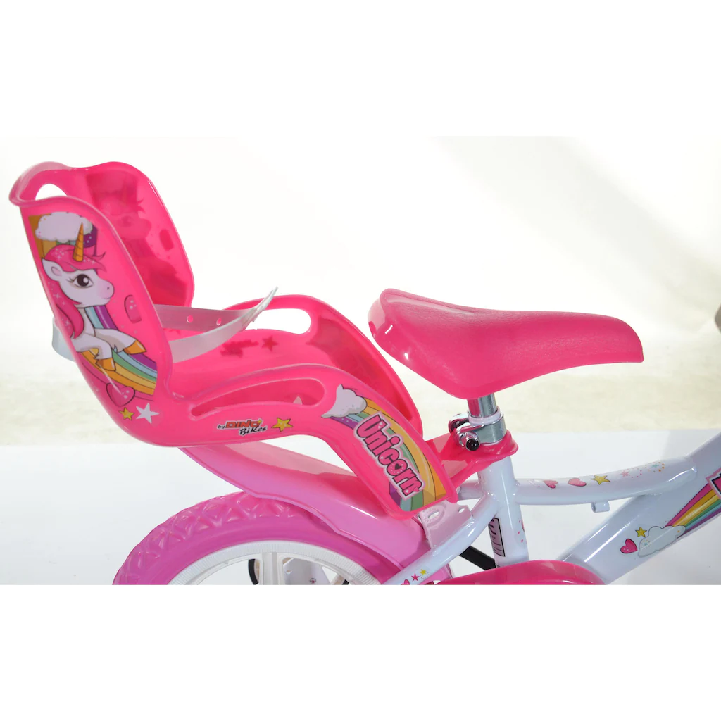 Dino Kinderfahrrad »Unicorn Einhorn 12 Zoll« 1 Gang mit Stützrädern Korb und Puppensitz Tiefpreis
