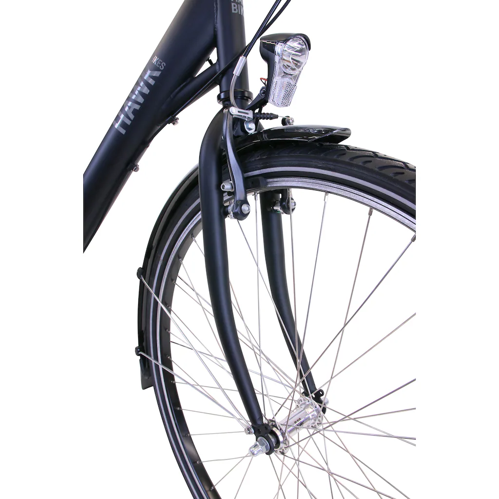 HAWK Bikes Cityrad »City Wave Premium Black« 3 Gang Shimano Nexus Schaltwerk für Damen und Herren auf Raten zollfrei