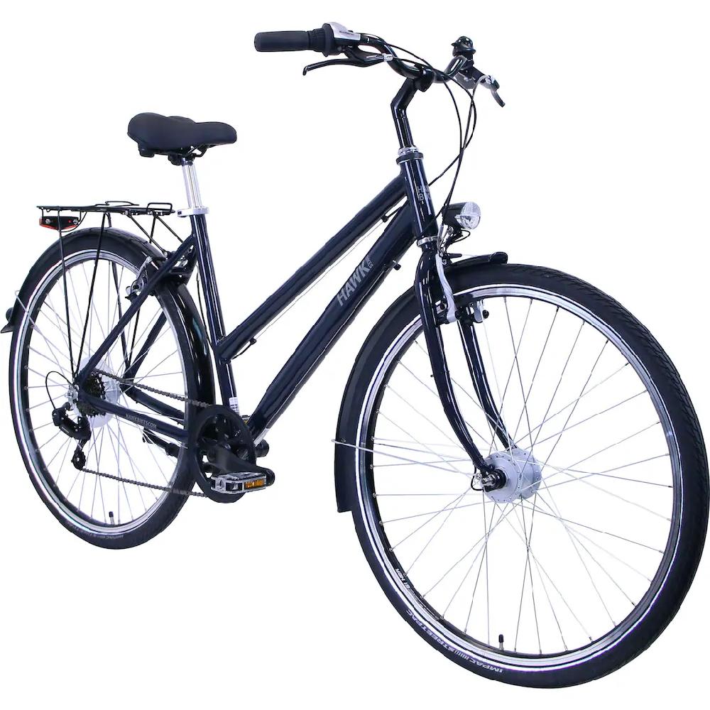 HAWK Bikes Cityrad »CITYTREK EASY BLUE LADY« 7 Gang Shimano Tourney Schaltwerk Kettenschaltung für Damen und Herren Kettenschaltung auf Raten Rabatte dieses Monats