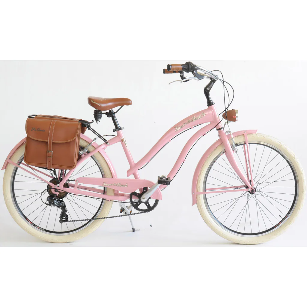 VENICE - I love Italy Cruiser »CRUISER Sun on the beach LADY« 6 Gang Kettenschaltung (Set 2 tlg. mit Doppeltaschen) für Damen Kettenschaltung auf Raten Online Outlet