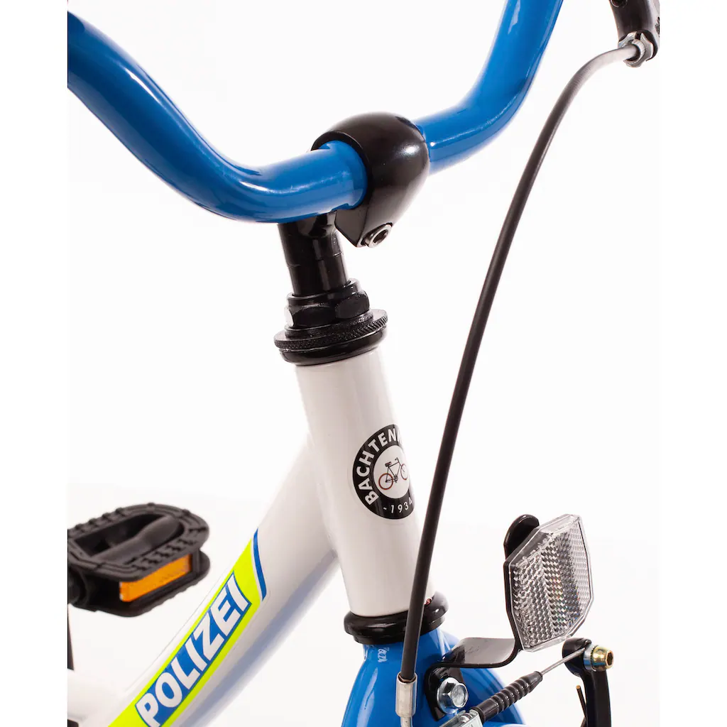 Bachtenkirch Kinderfahrrad »Kinderfahrrad "POLIZEI" kristall-weiß/blau/neon« 1 Gang ohne Schaltung auf Rechnung online bestellen Speichern exportieren