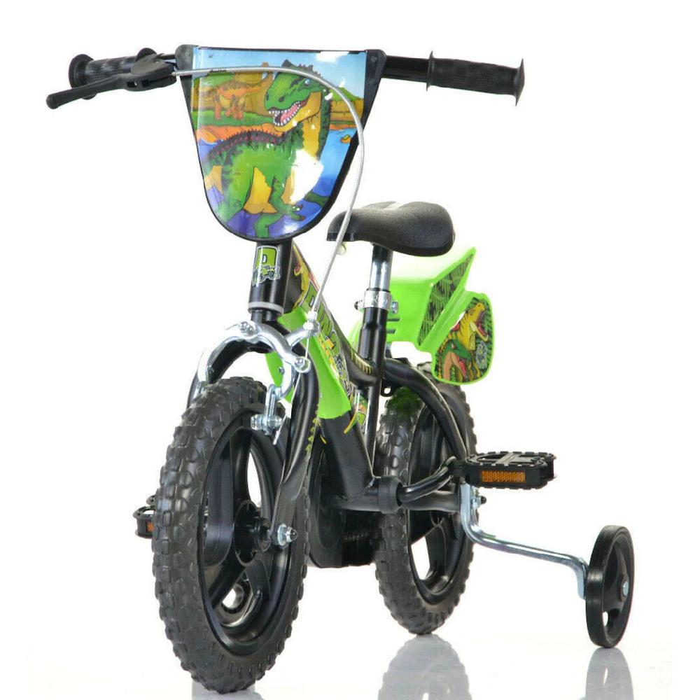 Dino Kinderfahrrad »Dinosaurier T-Rex 12 Zoll« 1 Gang mit Stützrädern Frontschild und coolen Schutzblechen auf Raten Cyber Monday