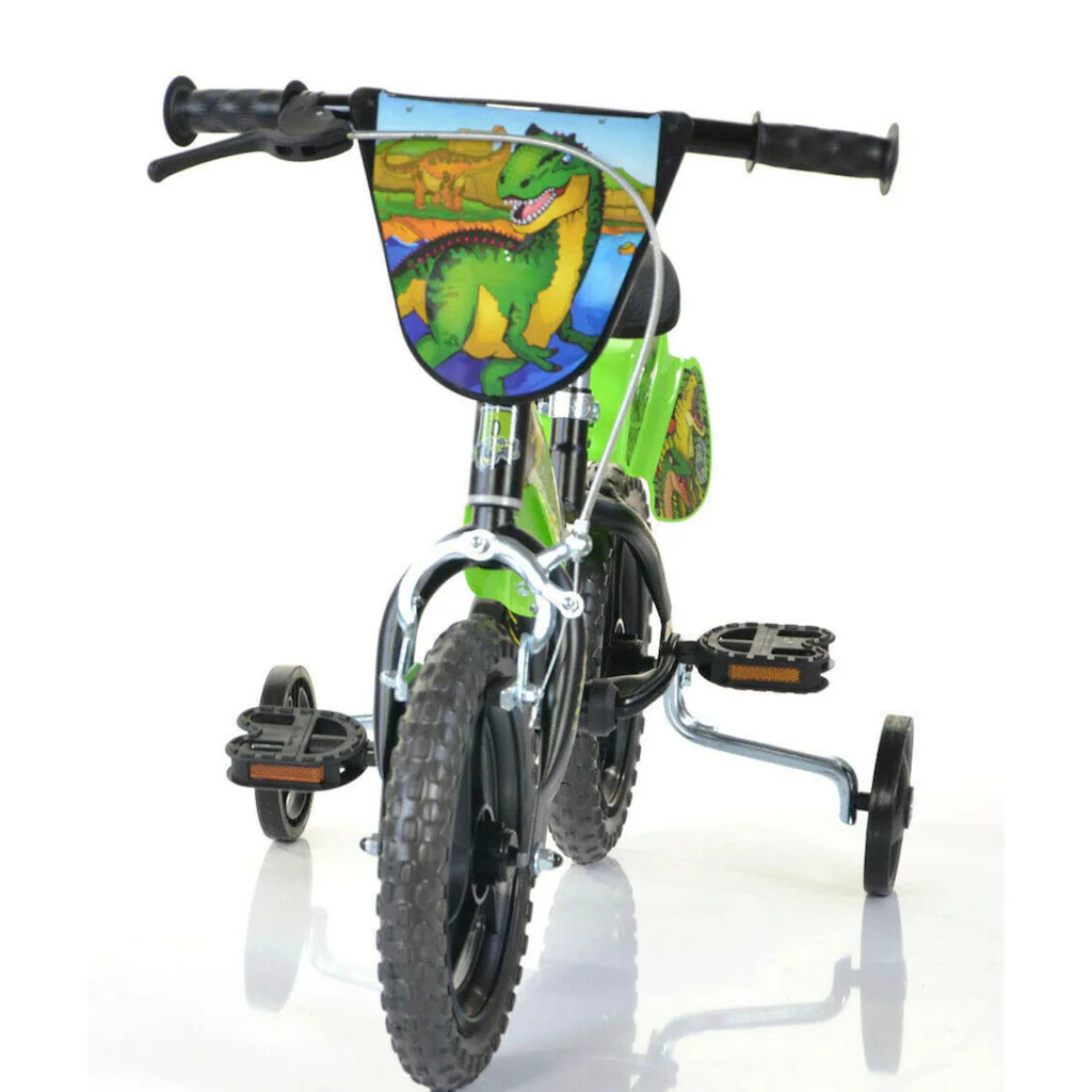 Dino Kinderfahrrad »Dinosaurier T-Rex 12 Zoll« 1 Gang mit Stützrädern Frontschild und coolen Schutzblechen auf Raten Cyber Monday