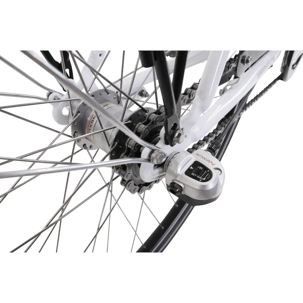 HAWK Bikes Cityrad »City Wave Premium White« 3 Gang Shimano Nexus Schaltwerk für Damen und Herren auf Rechnung bestellen Neueste Mode