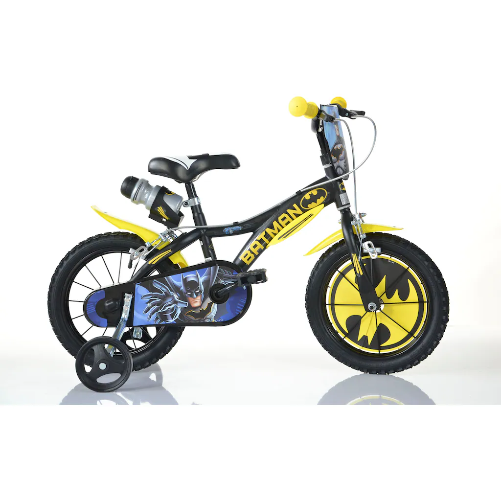 Dino Kinderfahrrad »Batman« 1 Gang mit Stützrädern Trinkflasche und Frontschild auf Rechnung kaufen Zeitlich begrenztes Angebot