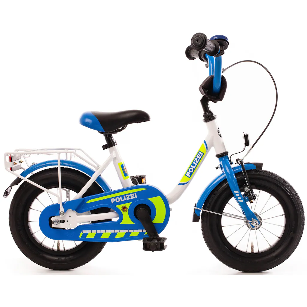 Bachtenkirch Kinderfahrrad »12" Kinderfahrrad "POLIZEI" kristall-weiß/blau/neon« 1 Gang ohne Schaltung auf Rechnung kaufen Bis zu 65% Rabatt