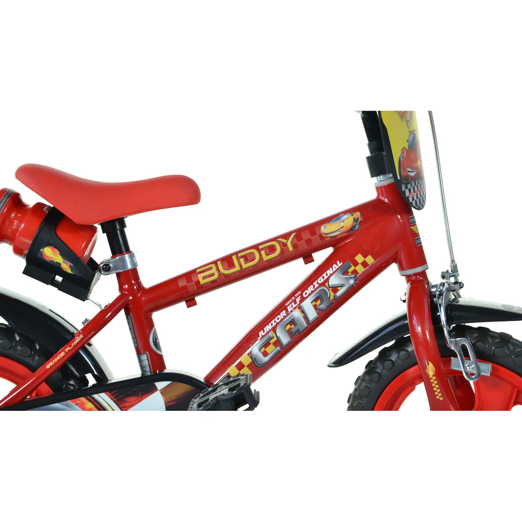 Dino Kinderfahrrad »Cars Buddy 12 Zoll« 1 Gang mit Stützrädern Trinkflasche und Frontschild Versandkostenfrei