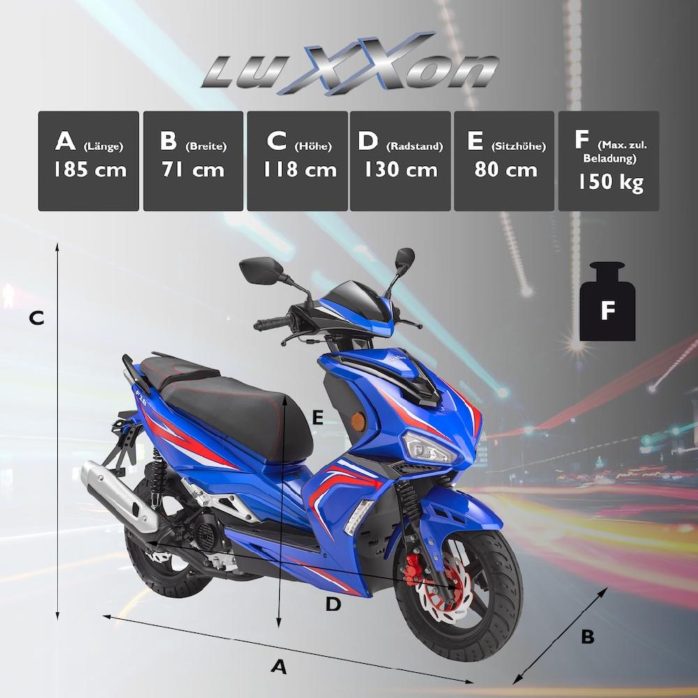 Luxxon Motorroller »F18« 50 cm³ 45 km/h Euro 5 2 9 PS Saisonschlussverkauf