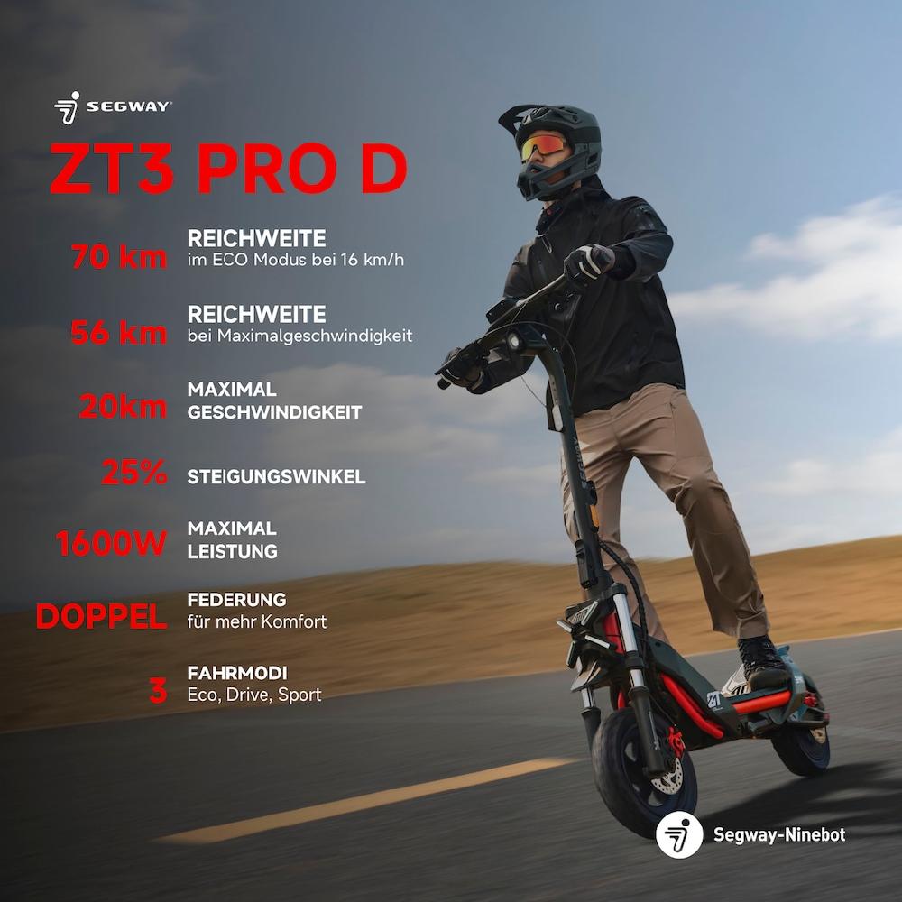 ninebot by Segway E-Scooter »Segway ZT3 Pro D« Electric Scooter mit Straßenzulassung bis zu 70 km Reichweite Exklusive Angebote