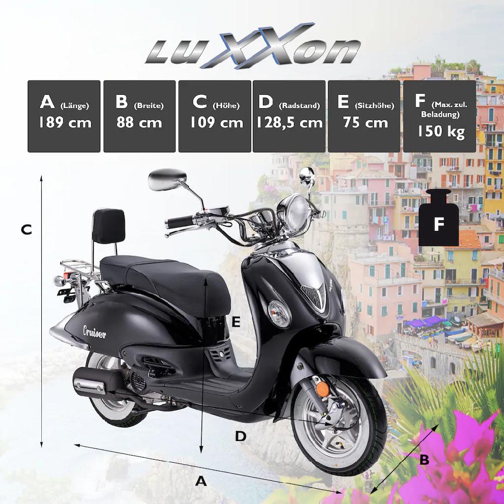Luxxon Motorroller »Cruiser« 50 cm³ 45 km/h Euro 5 3 PS auf Rechnung Neuheiten
