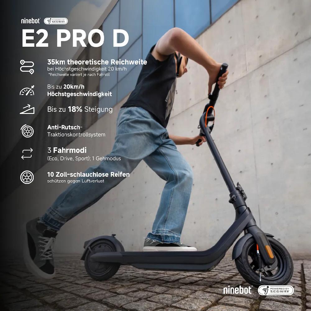 ninebot by Segway E-Scooter »KickScooter E2 PRO D« Electric Scooter mit Straßenzulassung bis zu 35 km Reichweite Tägliche Deals