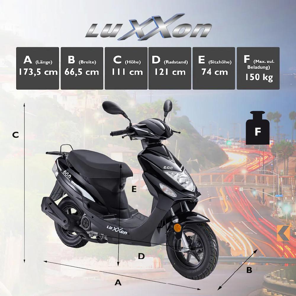 Luxxon Motorroller »ECO« 49 6 cm³ 45 km/h Euro 5 3 PS auf Rechnung bestellen Super Sparpreis