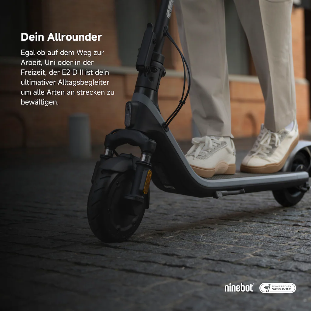 ninebot by Segway E-Scooter »KickScooter E2 D II« Electric Scooter mit Straßenzulassung bis zu 25 km Reichweite Neueste Stile