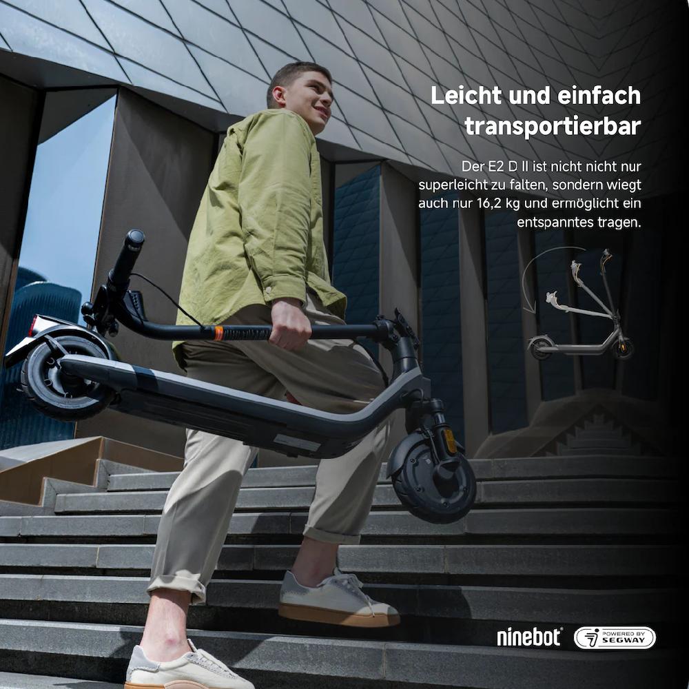 ninebot by Segway E-Scooter »KickScooter E2 D II« Electric Scooter mit Straßenzulassung bis zu 25 km Reichweite Neueste Stile