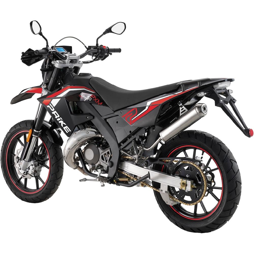 PRIKE Motorrad »PRIKE PXM 50 Supermoto E5 schwarz/rot« 50 cm³ 45 km/h Euro 5 4 7 PS auf Rechnung Sonderangebot der Fabrik